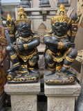 New Balinese Set 2 65cm Raksasa Cast Concrete Statues - Bali Entry Statues