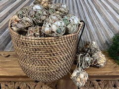 Balinese Hand Crafted Rope Net Bag of Shells - Bali Seashells in Net Bag