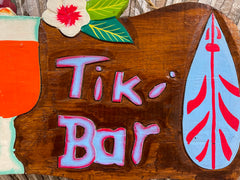 NEW Hand Crafted & Carved TIKI BAR Sign - Tropical Island Bali Bar Sign