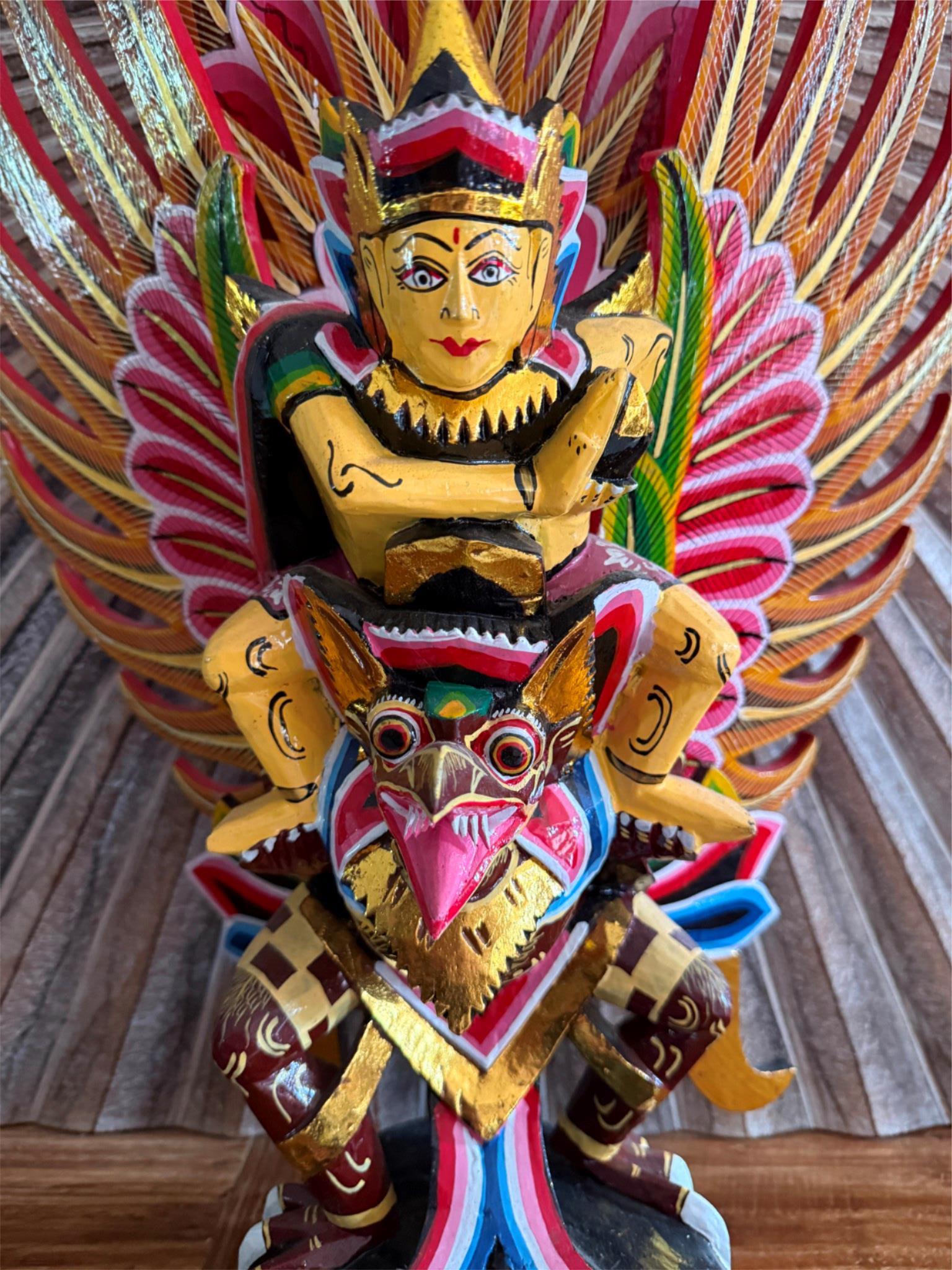 NEW Balinese Hand Carved & Crafted Wooden Wisnu / Garuda Sculpture - Bali Art