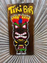 NEW Hand Crafted & Carved TIKI BAR Sign - Tropical Island Bali Bar Sign 50x25cm