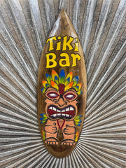 NEW Hand Crafted TIKI BAR Surfboard Shape Sign - Tropical Island Bali Bar Sign