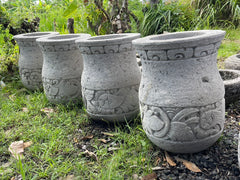 NEW Balinese Hand Crafted Paras Pot - Bali Feature Pot - Carved Balinese Pot
