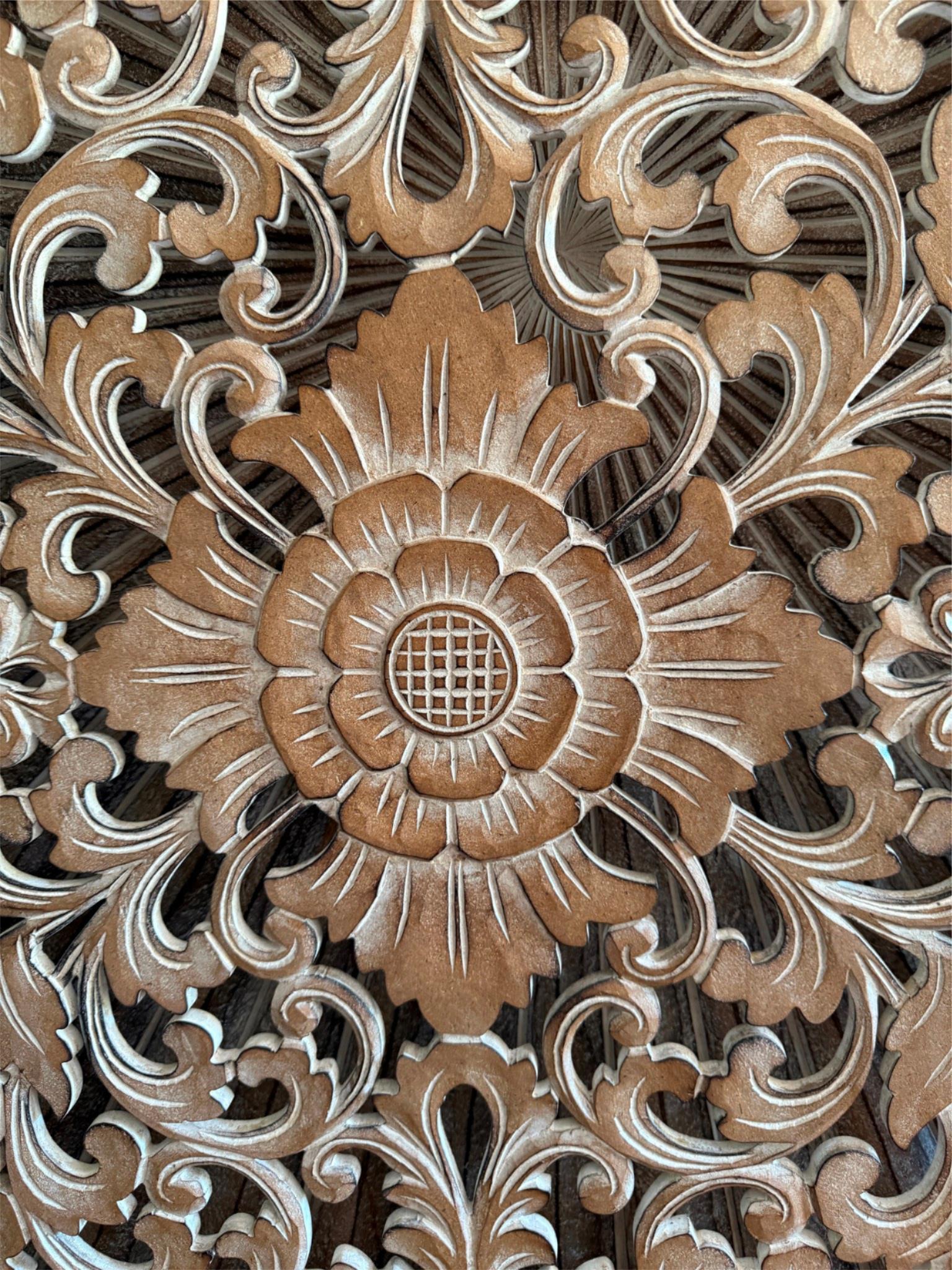 NEW Balinese Carved MDF MANDALA Wall Panel 70cm x 50cm Bali Wall Art - 3 Colours