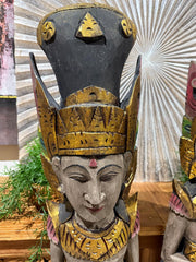 NEW Balinese Hand Carved Wooden Rama & Shinta Sculptures - Set of 2 130cm tall