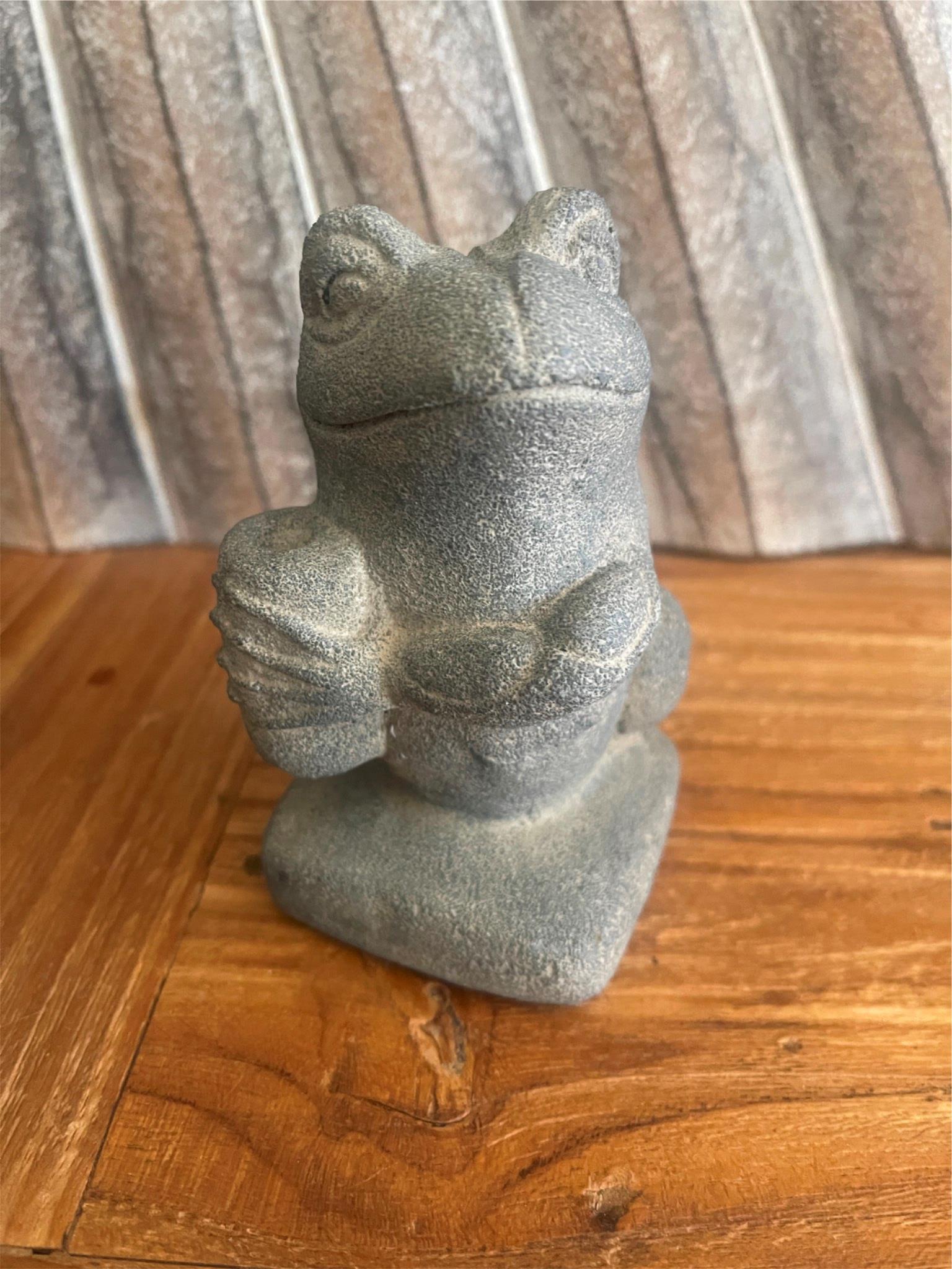 NEW Balinese Cast Concrete Frog Statue - Bali Bird Statue - Small Bird Statue