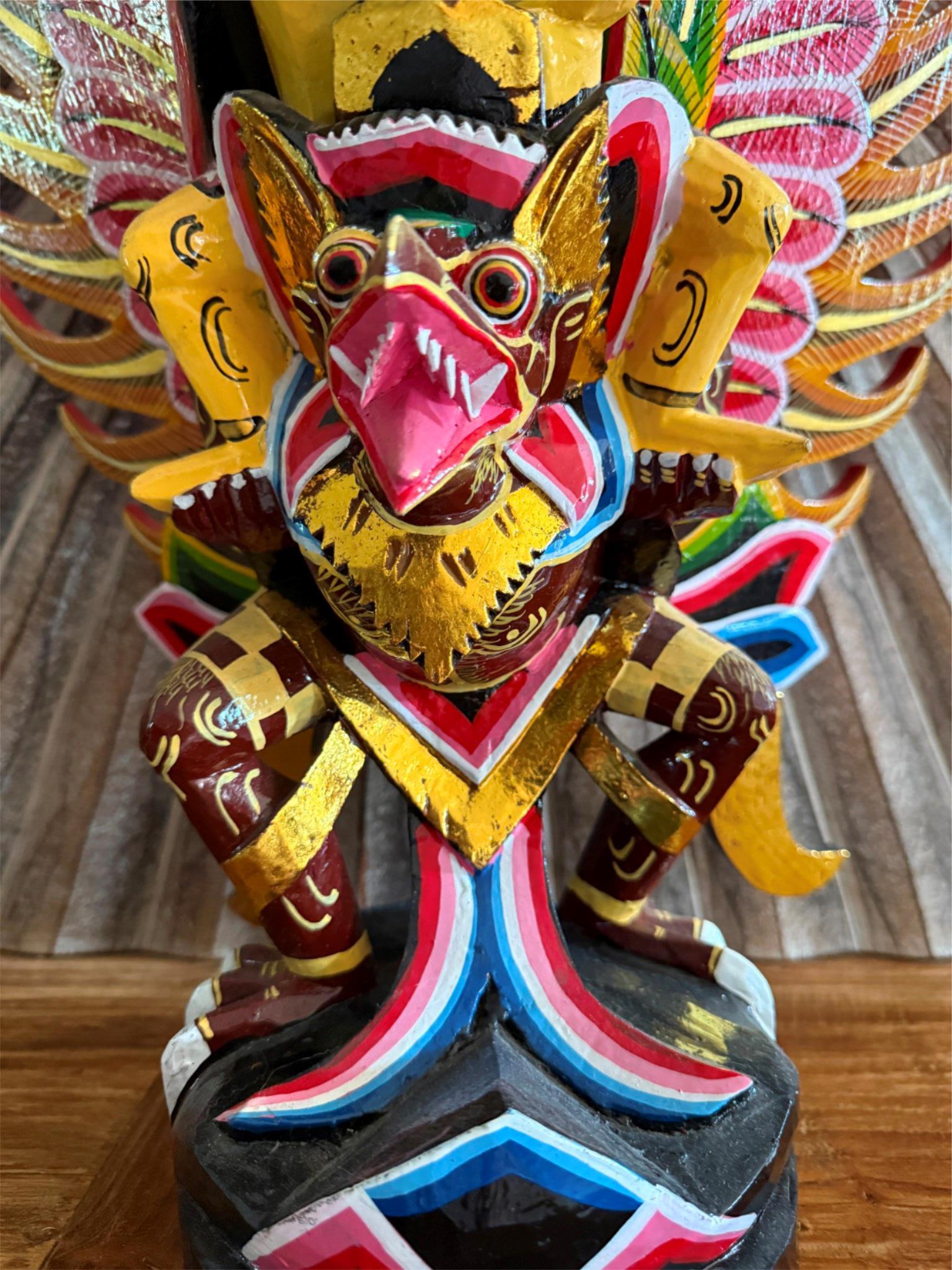 NEW Balinese Hand Carved & Crafted Wooden Wisnu / Garuda Sculpture - Bali Art
