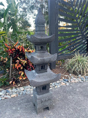 Balinese Hand Carved LAVA Stone Pagoda - Bal Lava Pagoda - Bali Garden Lantern