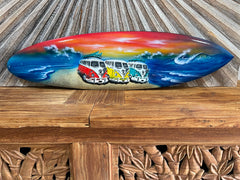 Bali Air Brushed Surfboard w/Combi Van Wall Decor 80cm - Bali Surfboard Wall Art