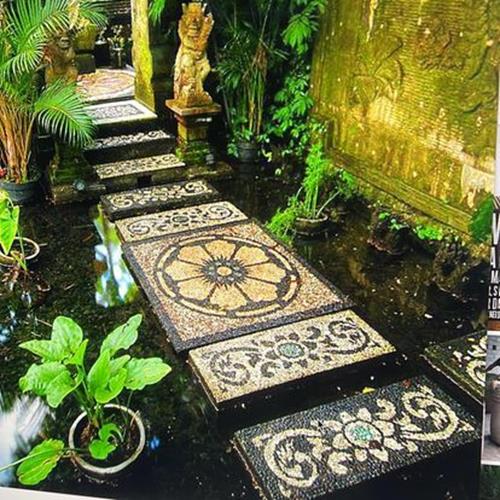 Balinese Pebble Concrete Stepper / Stepping Stone - Bali Garden Art - 30x60cm