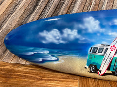 Bali Air Brushed Surfboard w/Combi Van Wall Decor 80cm - Bali Surfboard Wall Art