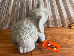 NEW Balinese Cast Concrete Elephant Statue - Bali Elephant Statue