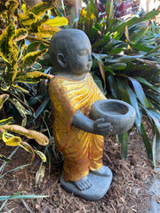 NEW Balinese Monk Cast Statue - Bali Buddhist Monk Statue - Bali Garden Art