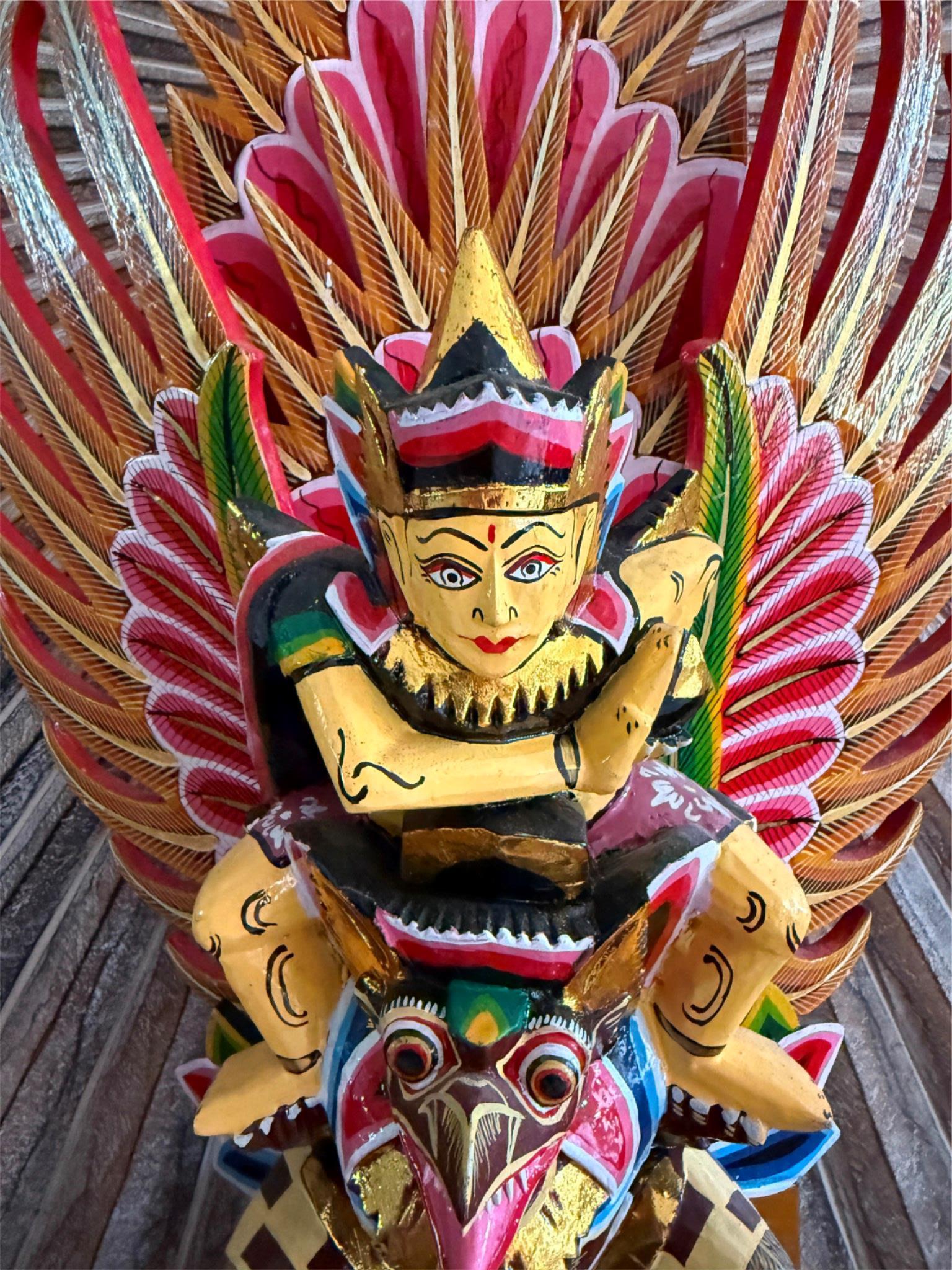 NEW Balinese Hand Carved & Crafted Wooden Wisnu / Garuda Sculpture - Bali Art