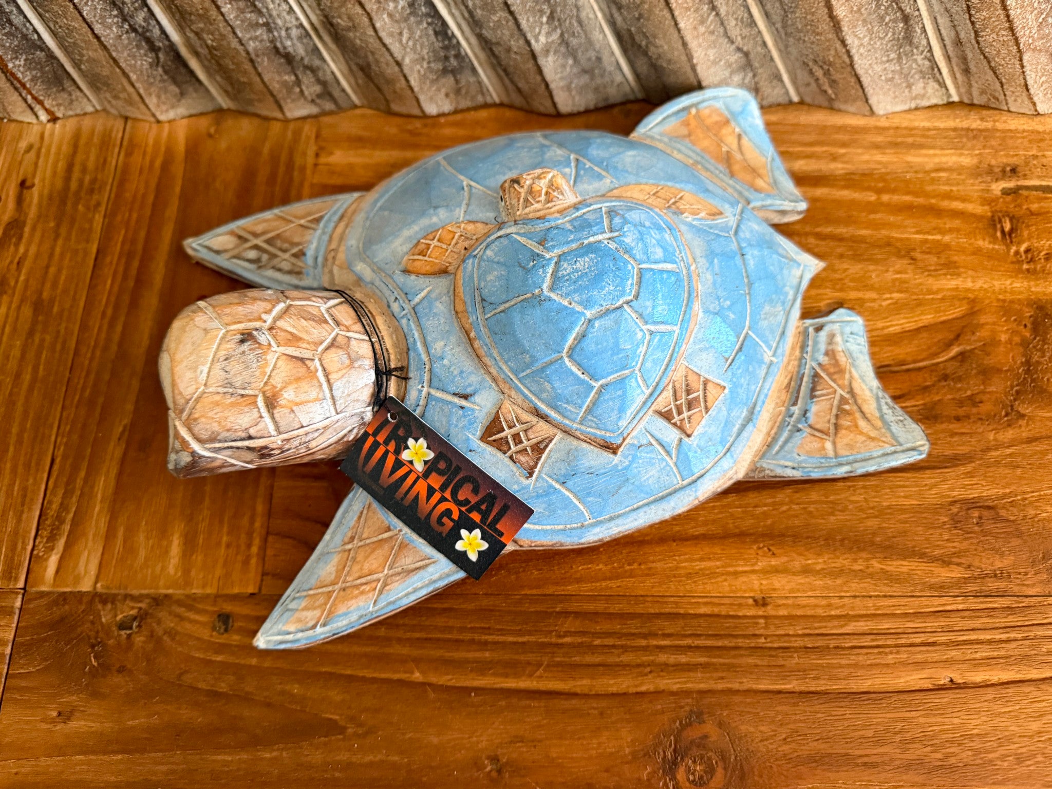 Balinese Hand Carved & Crafted Wooden Turtle w/Baby Sculpture - Bali Turtle Art