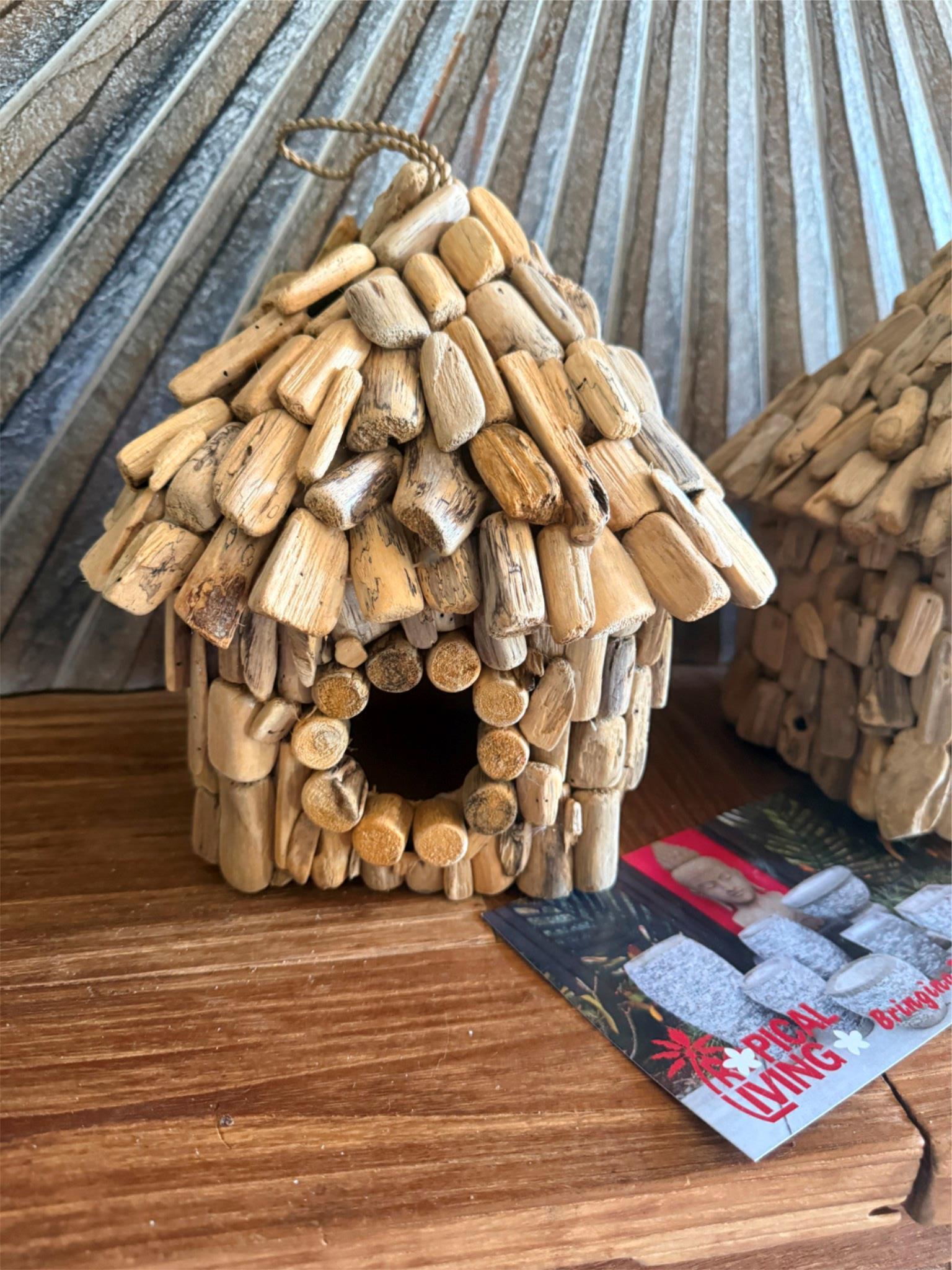 Balinese Hand Crafted Drift Wood Bird House  - Bali Bird House