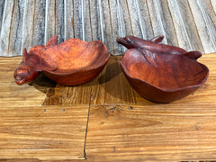 NEW Balinese Hand Carved Suar Wood Dolphin Bowl - Bali Carved Dolphin Bowl 20cm