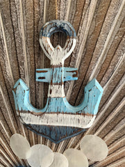 NEW Balinese Wooden Wooden Anchor & Capiz Mobile / Windchime - Bali BOHO Mobile
