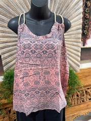 Ladies Cotton Bali Top / One Size / Balinese Summer Casual Top Racer Back Straps