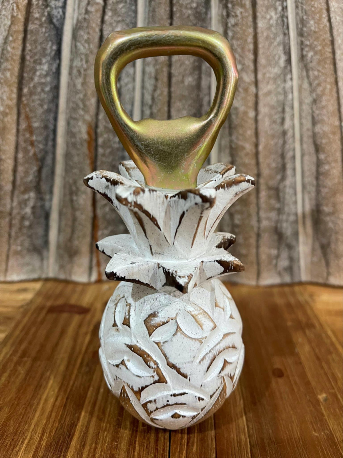 Bali Carved Pineapple Bottle Opener - Tropical Balinese Pineapple Bottle Opener