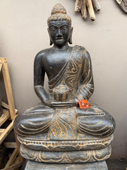 NEW Balinese Master Carved Polished LAVA Stone Buddha Statue  - RARE PIECE!!