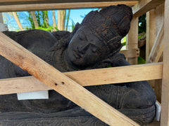 Quality Polished Greenstone Balinese Reclining Dewi Statue - Bali Master Carved