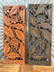 NEW Balinese Carved MDF Lotus Panel / Tropical Wall Panels - Bali Wall Art 30x80