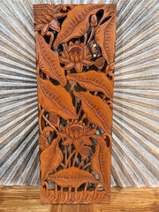 NEW Balinese Carved MDF Lotus Panel / Tropical Wall Panels - Bali Wall Art 30x80