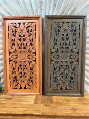 Balinese Carved MDF/WOOD Framed Mandala Wall Panel - Balinese Carved Panel 80x40