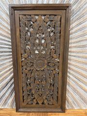 Balinese Carved MDF/WOOD Framed Mandala Wall Panel - Balinese Carved Panel 80x40