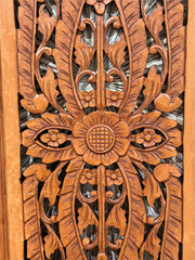 Balinese Carved MDF/WOOD Framed Mandala Wall Panel - Balinese Carved Panel 80x40