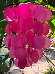 Balinese Capiz Shell Mobile / Wind Chime - Bali Shell Wind Chime - Pink