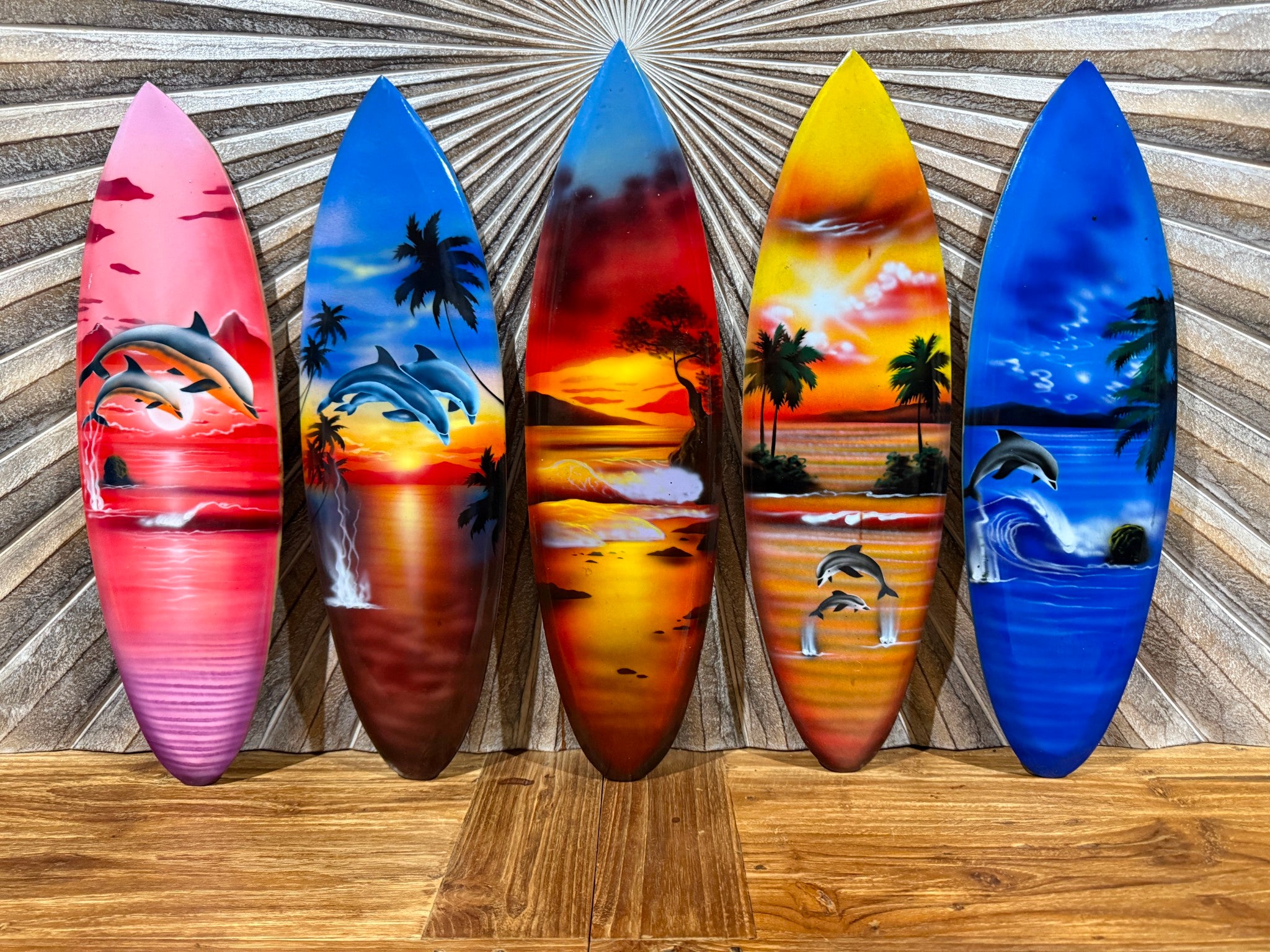 NEW Bali Handmade Air Brushed Surfboard Wall Decor 50cm - Bali Surfboard Sign