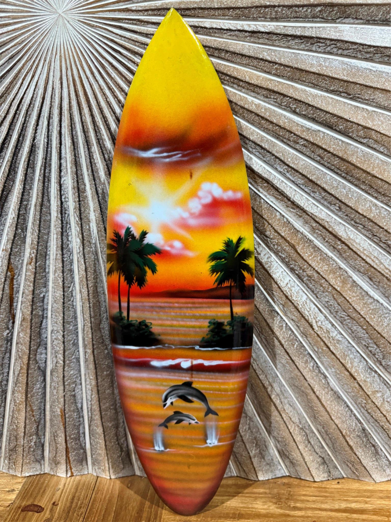 NEW Bali Handmade Air Brushed Surfboard Wall Decor 50cm - Bali Surfboard Sign