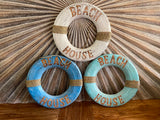 NEW Balinese Timber Life Buoy BEACH House Sign - Bali Beach House Life Buoy Sign