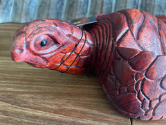 NEW Balinese Hand Carved & Crafted Suar Wood Turtle Sculpture - Bali Turtle Art