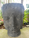 Balinese Cast Buddha Head Pot - Bali Buddha Head Plant Pot - Balinese Garden Art
