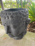 Balinese Cast Buddha Head Pot - Bali Buddha Head Plant Pot - Balinese Garden Art