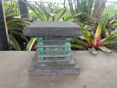 Balinese Stone & Glass Lantern - Bali Garden Lampu - Bali Garden Lighting