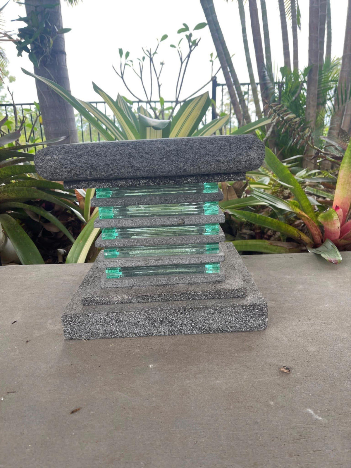 Balinese Stone & Glass Lantern - Bali Garden Lampu - Bali Garden Lighting