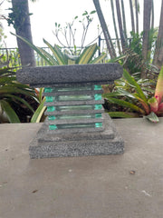 Balinese Stone & Glass Lantern - Bali Garden Lampu - Bali Garden Lighting