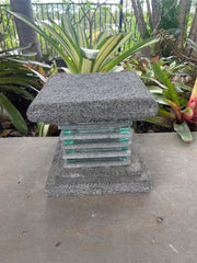 Balinese Stone & Glass Lantern - Bali Garden Lampu - Bali Garden Lighting