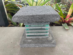 Balinese Stone & Glass Lantern - Bali Garden Lampu - Bali Garden Lighting