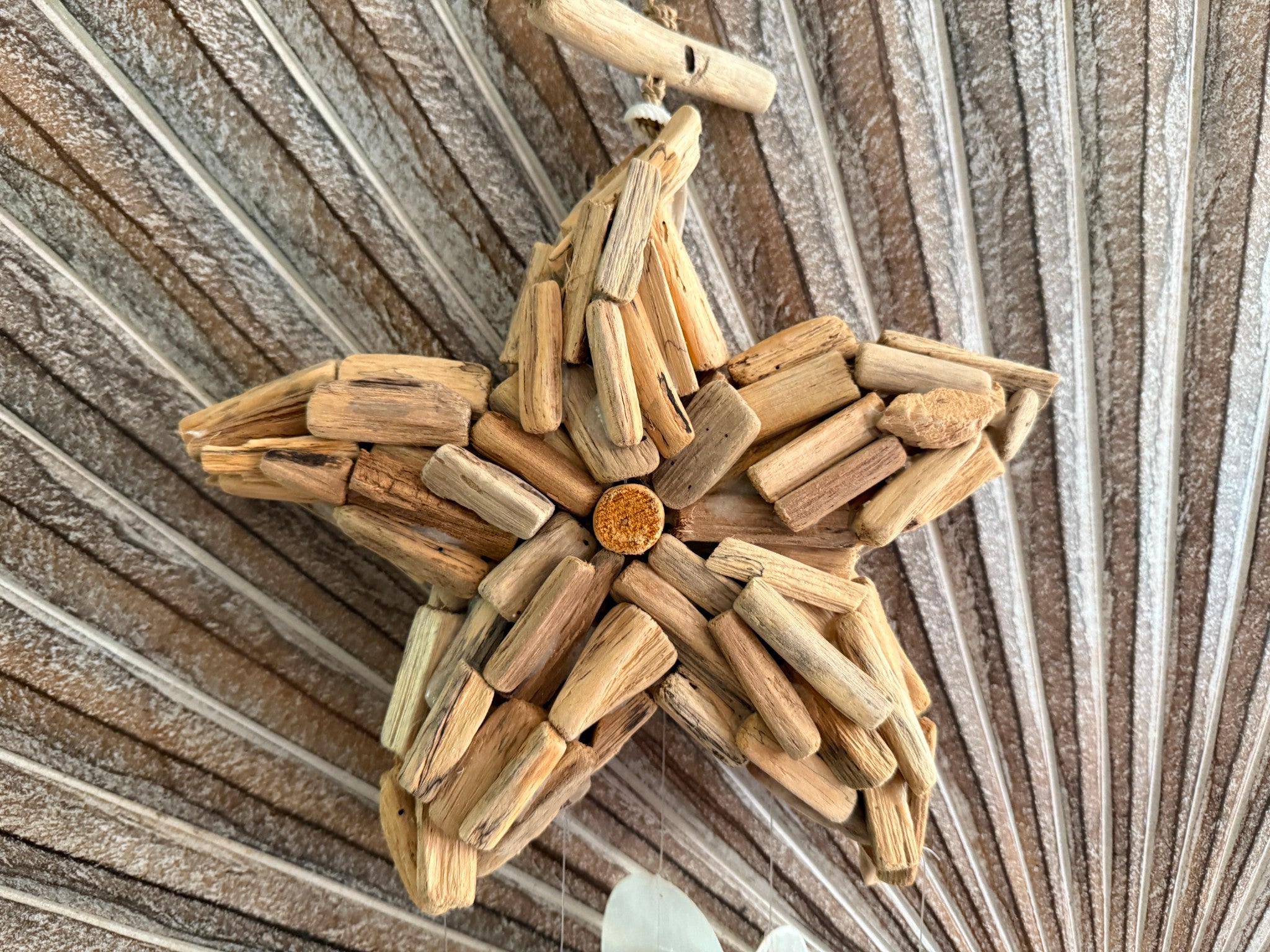 Driftwood Starfish/Capiz Shell Windchime / Mobile - Bali Starfish Windchime S