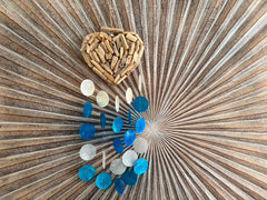 Driftwood Heart/Capiz Shell Windchime / Mobile - Bali Heart Windchime S