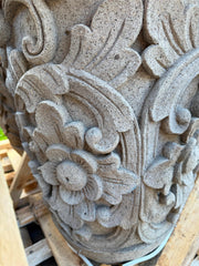 Balinese Master Carved Paras Pot - Unique High Quality Bali FEATURE POT 80x40cm
