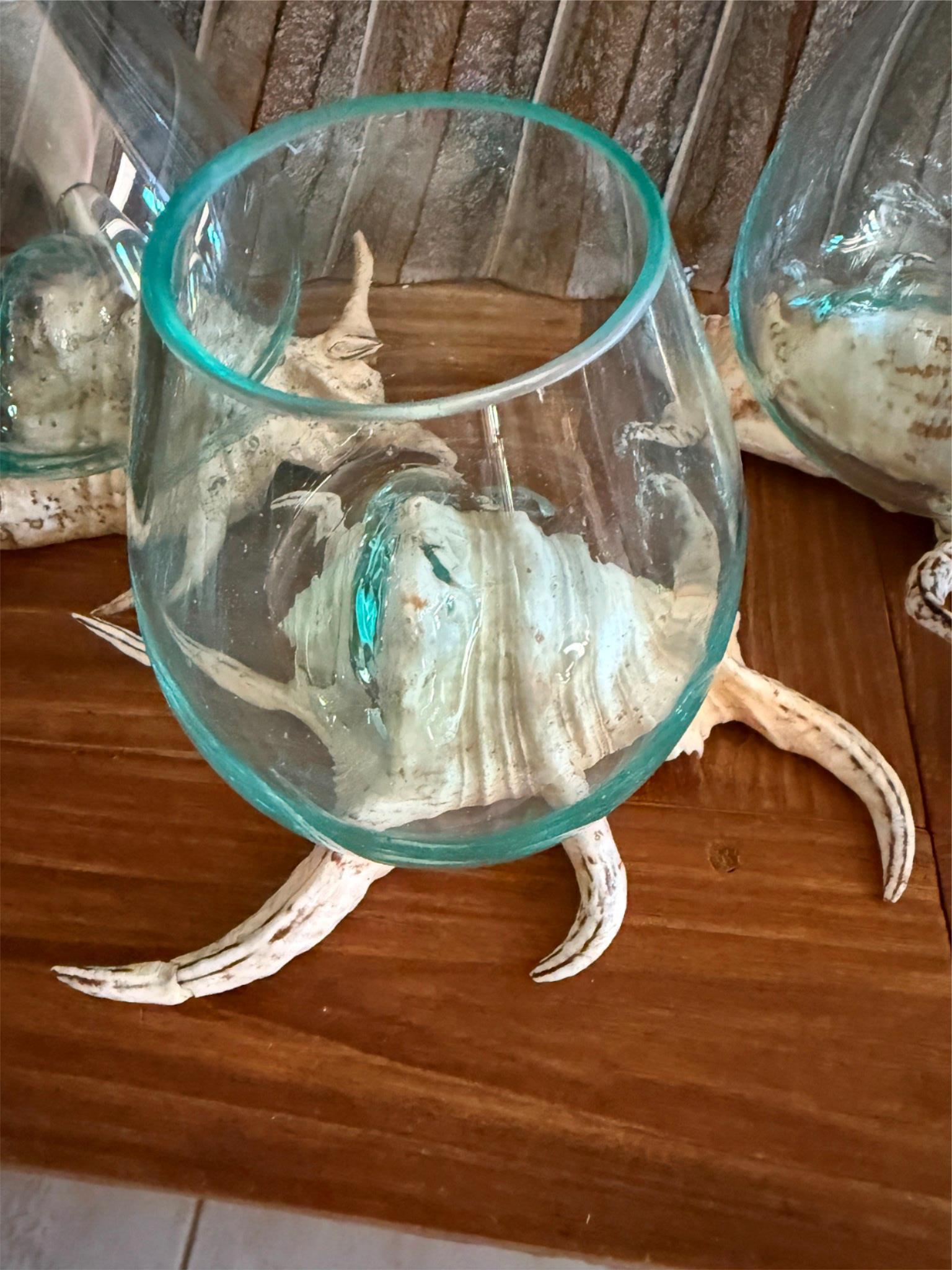 NEW Balinese Hand Blown Glass on Shell Bowl - Bali Glass on Shell Art ALL UNIQUE