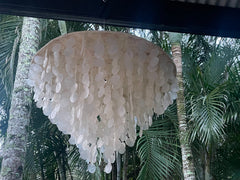 NEW LARGE Capiz Shell Mobile or Wind Chime or Pendant Light Shade STUNNING!!