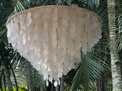 NEW LARGE Capiz Shell Mobile or Wind Chime or Pendant Light Shade STUNNING!!