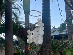 NEW Balinese Capiz Shell Windchime / Mobile w/Bamboo Top - Bali Shell Windchime